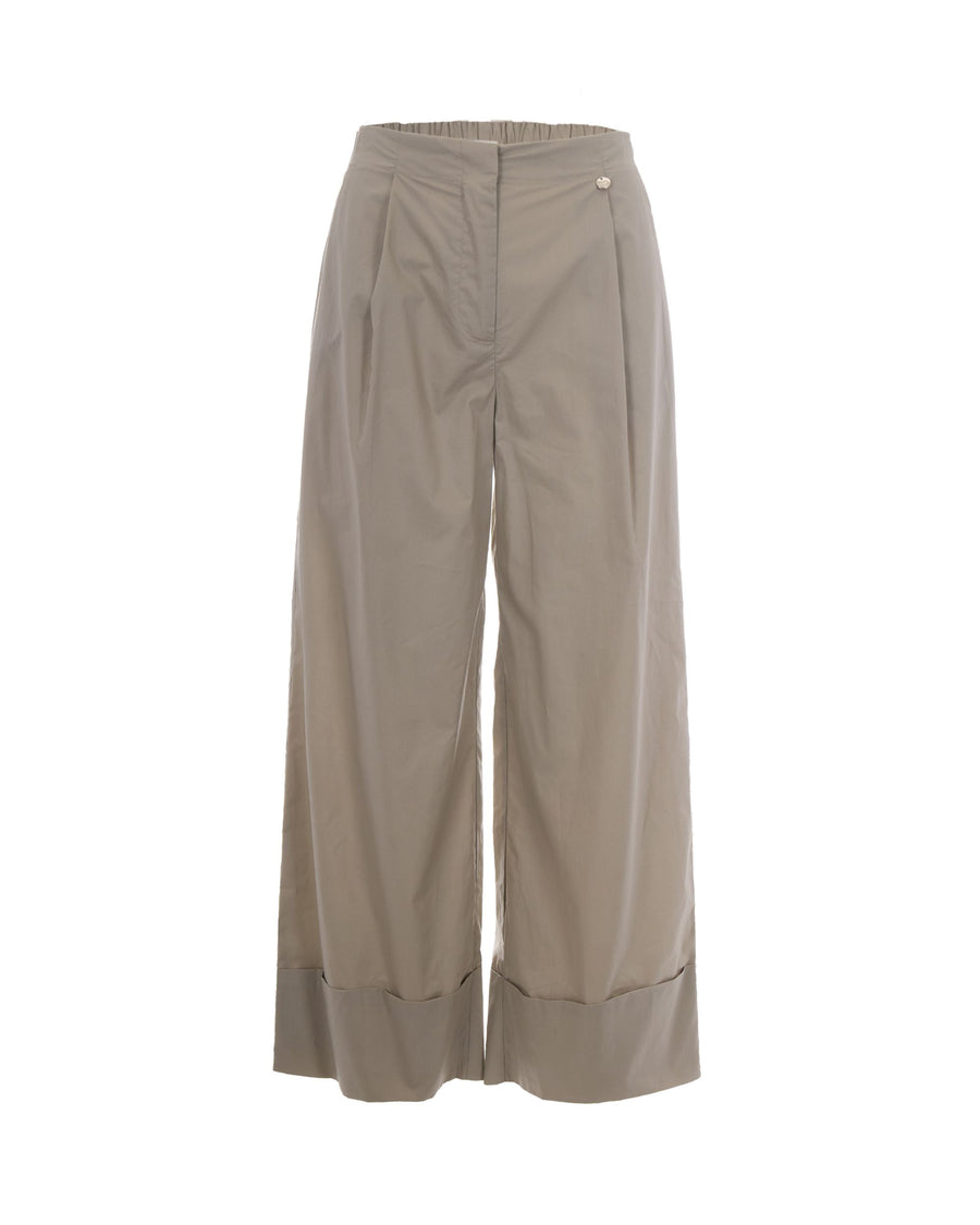 Flare Trousers Aluminium Cotton