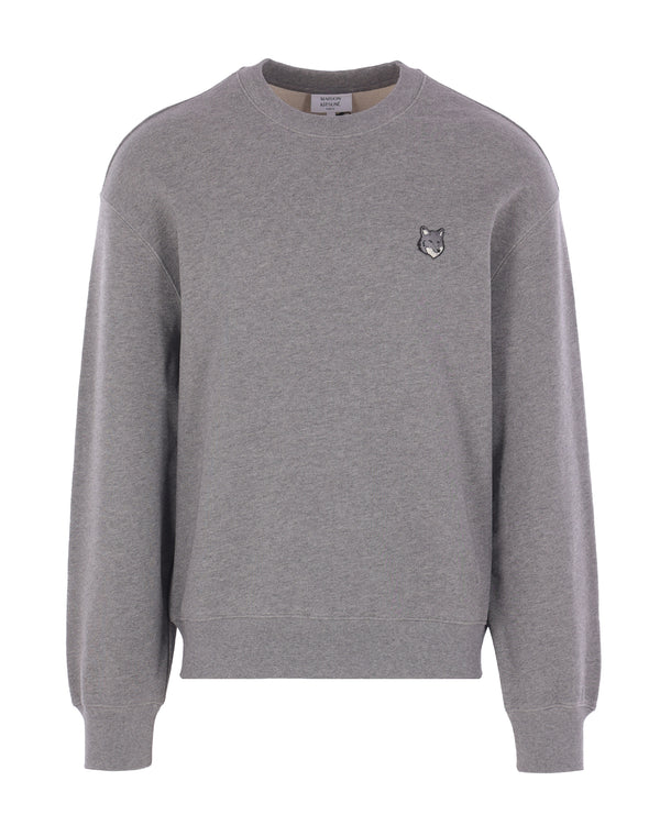 Sweatshirt Fox Head Medium Grey Melange Cotton; Rib: Cotton Sweatshirts