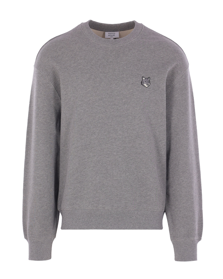 Sweatshirt Fox Head Medium Grey Melange Cotton; Rib: Cotton Sweatshirts