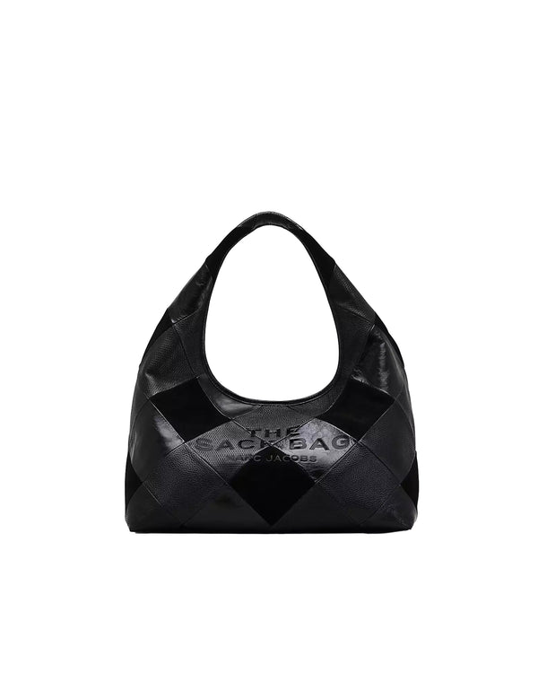 Shoulder Bag Suede Patchwork Sack Black-Multicolour Black/multicolour Leather