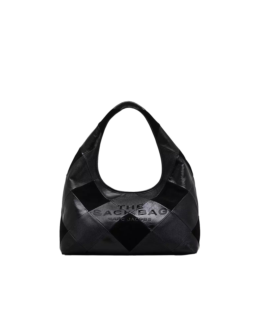 Shoulder Bag Suede Patchwork Sack Black-Multicolour Black/multicolour Leather