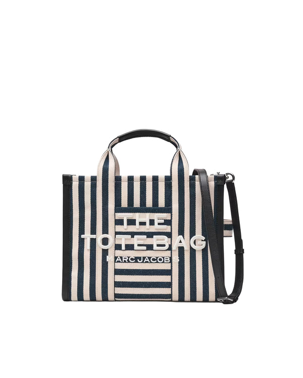 Tote Bag Stripe Canvas Blue Sea Multi Cotton Handbags