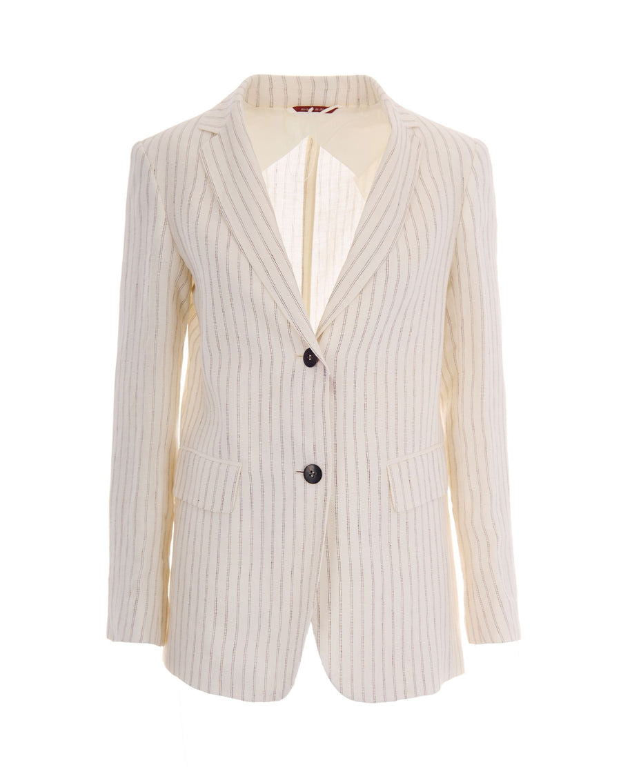 Blazer Lino Gessato Natural Linen Jacket