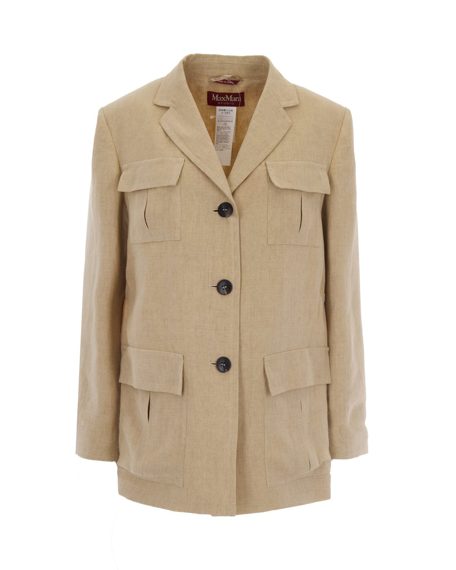 Sahariana Linen Jacket Colonial