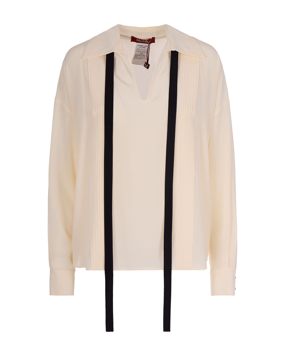 Blouse Colono Beige Silk Shirt