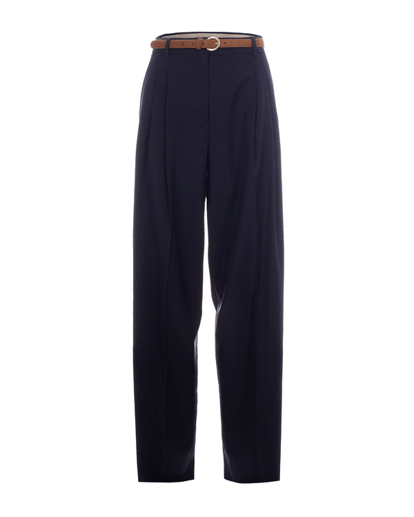 Trousers Bacio Blue Virgin Wool
