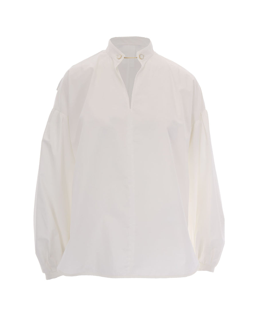 Satin Blouse Ivory Cotton Shirt