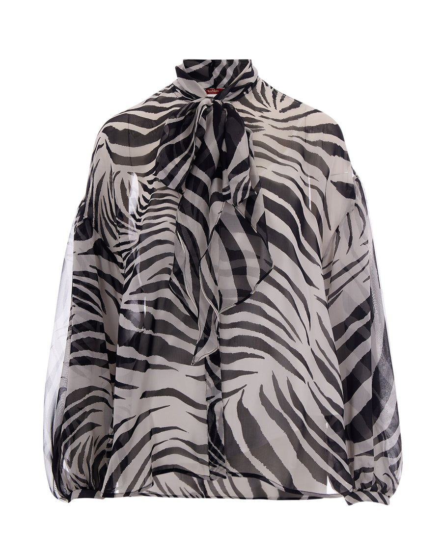 Blouse Printed Chiffon Black Blouses