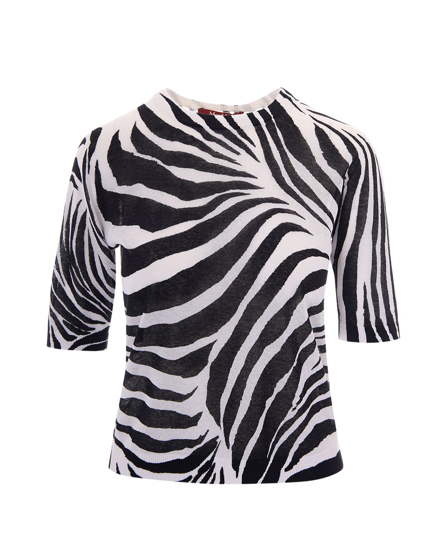 T-Shirt Animal-Print White Cotton