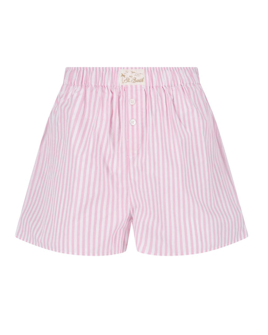 Shorts Boxy Pink Striped Cotton