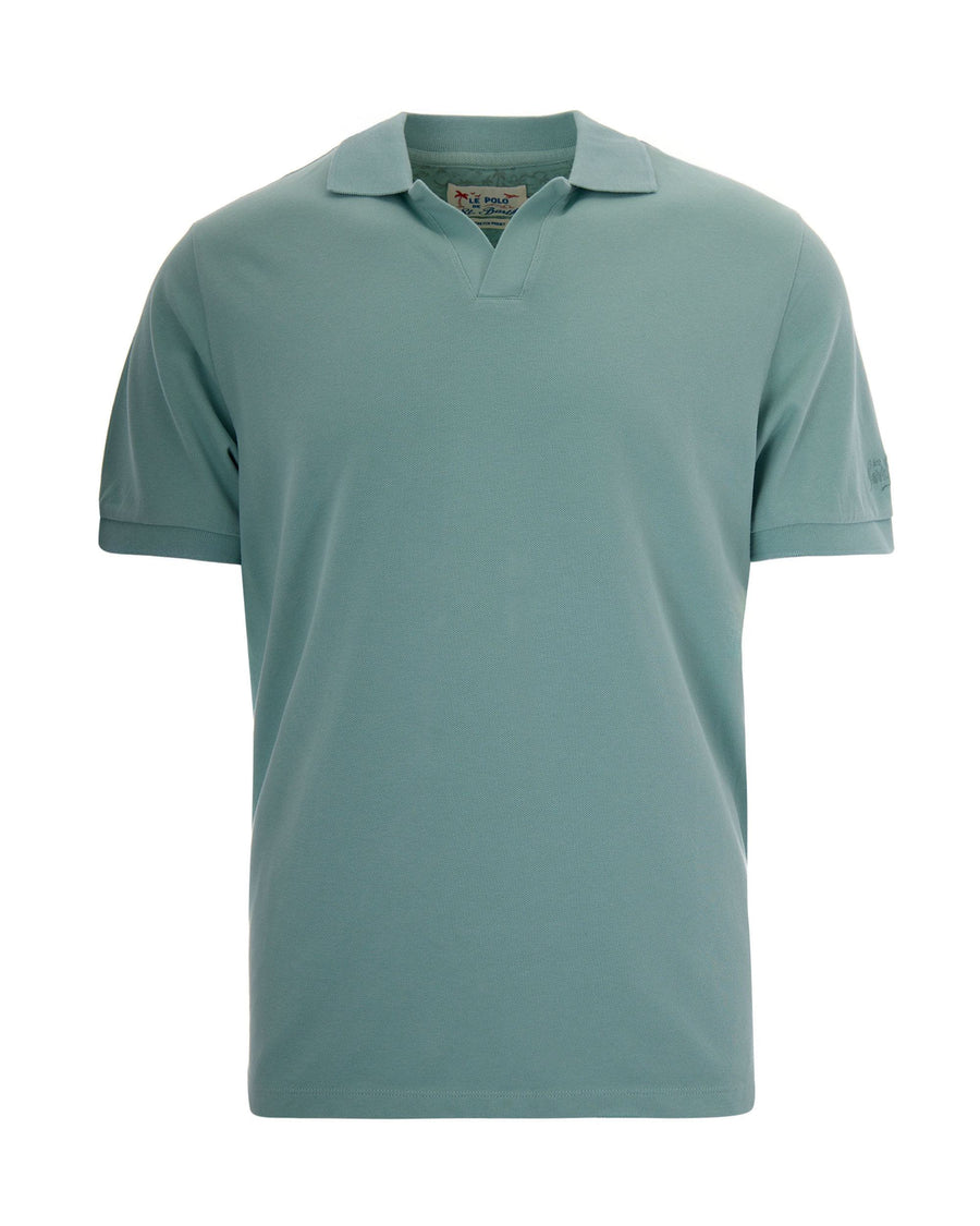 Polo Shirt Charles Piqué Sage Cotton