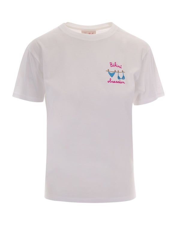 T-Shirt Emilie Rhinestone White Cotton T-shirts & Jerseys