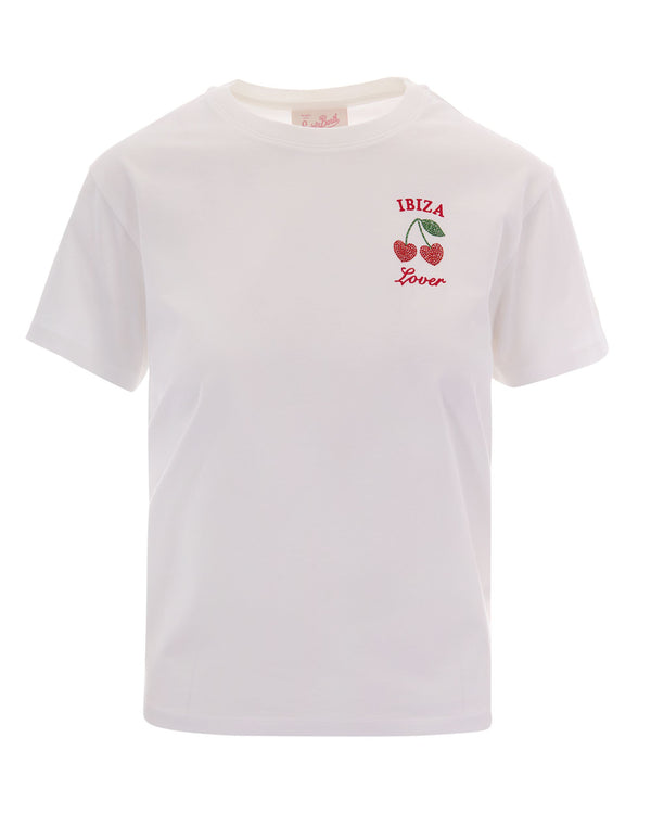 T-Shirt Emilie Ibiza Lover White Cotton T-shirts & Jerseys