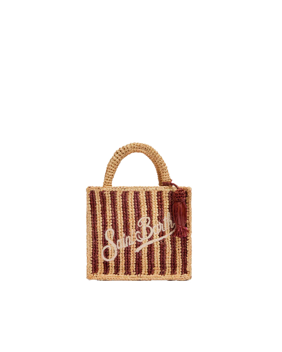 Handbag Vanity Mini Raffia Brown Handbags