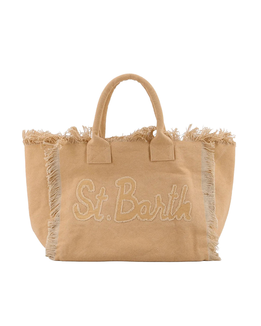 Shoulder Bag Vanity Patch Beige Cotton