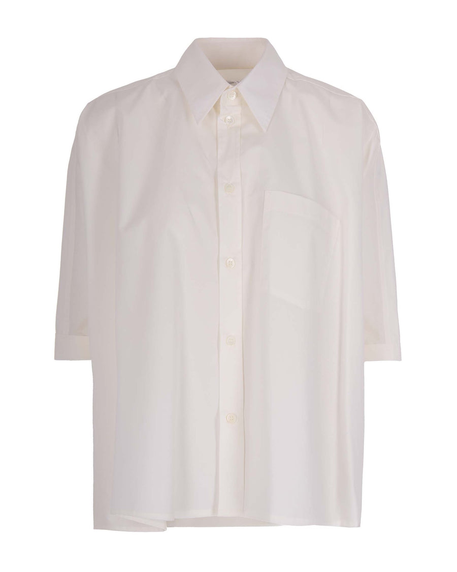 Oversized Poplin Shirt Off White Polyester