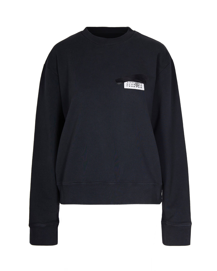 Sweatshirt Numeric Signature Washed Black Cotton Sweatshirts