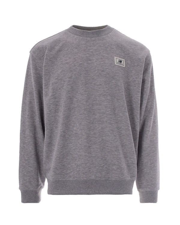 Sweatshirt Woven Label Crew Athletic Grey Cotton Jumpers