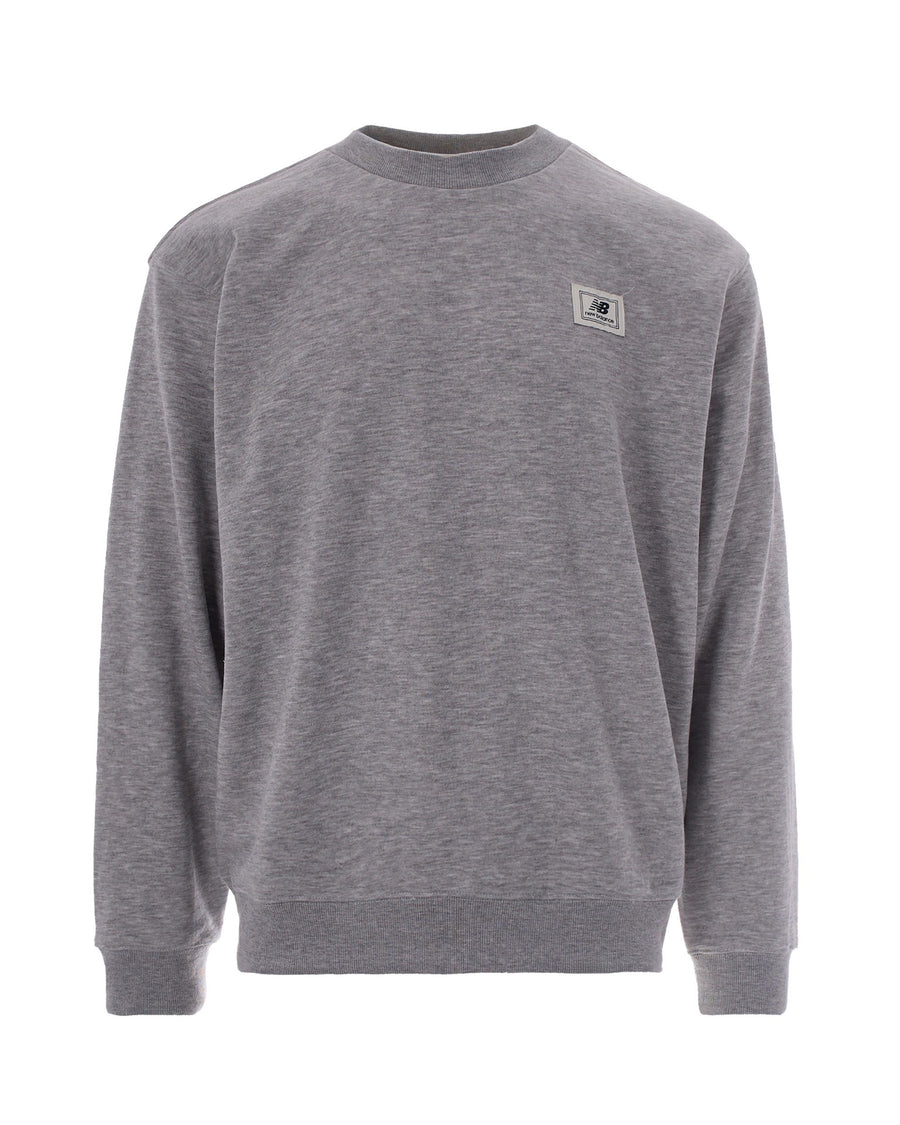Sweatshirt Woven Label Crew Athletic Grey Cotton Jumpers