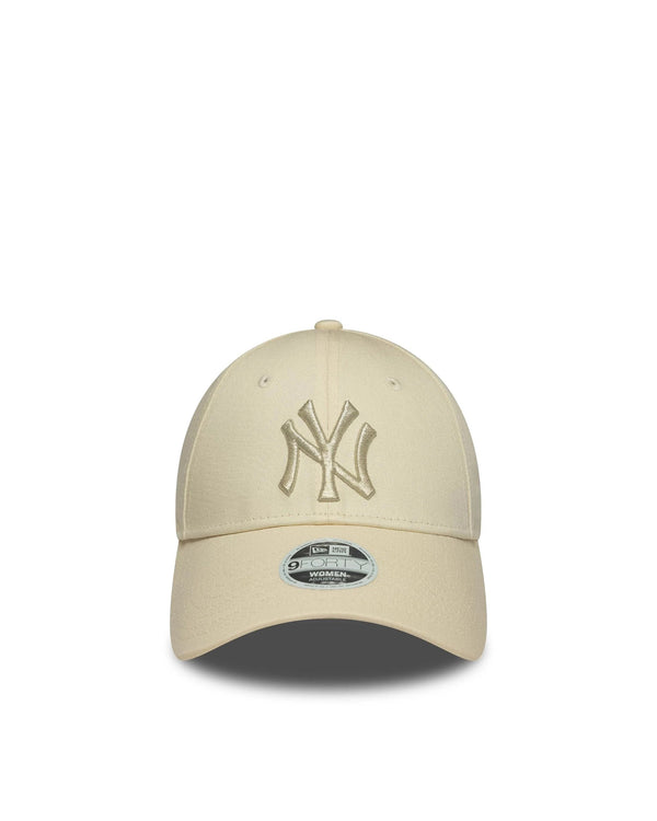 Baseball Cap Metallic Logo Light Beige Cotton Hat