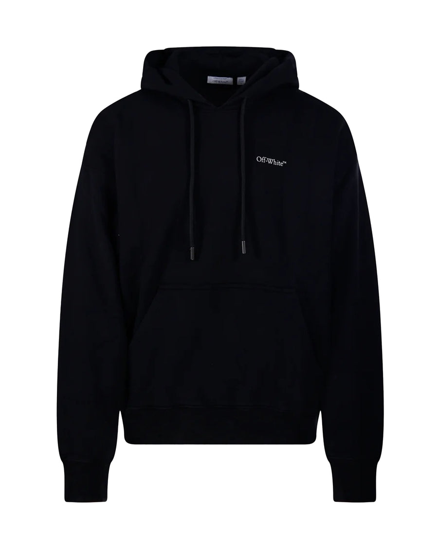 Hooded Sweatshirt Half Arrows Black Cotton Sweatshirts