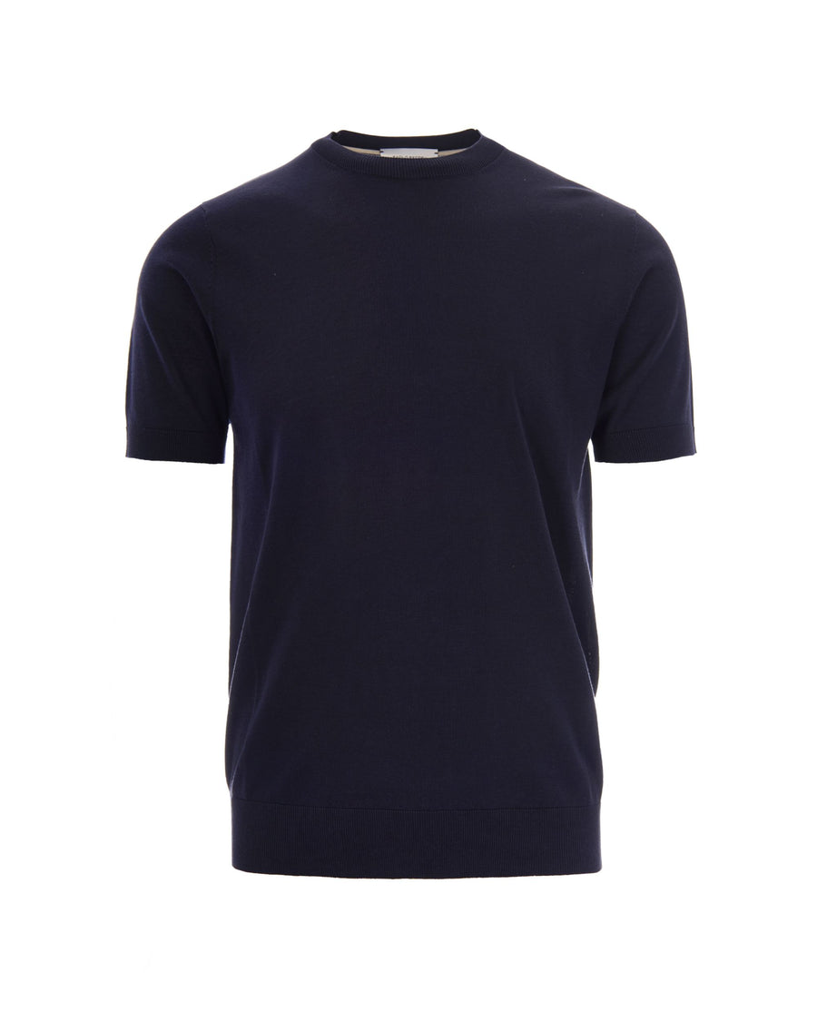 T-Shirt Blue Knit Silk T-shirts