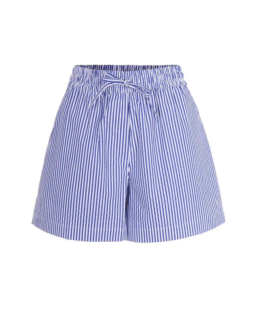 Shorts Striped Cotton With Micro-Strass Bluette Print