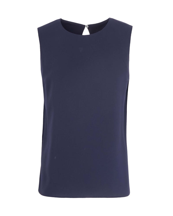 Blouse Basic Blue Polyester Blouses
