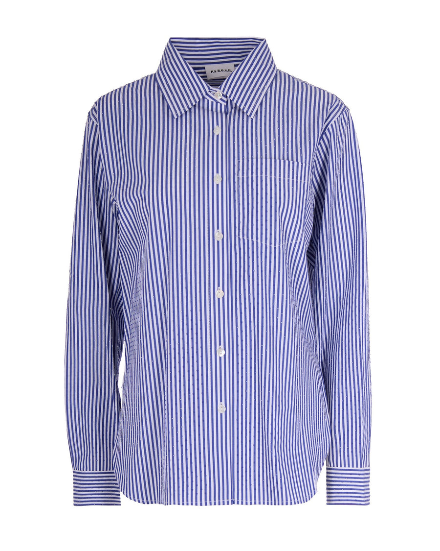 Shirt Riga Strass Bluette Print Cotton