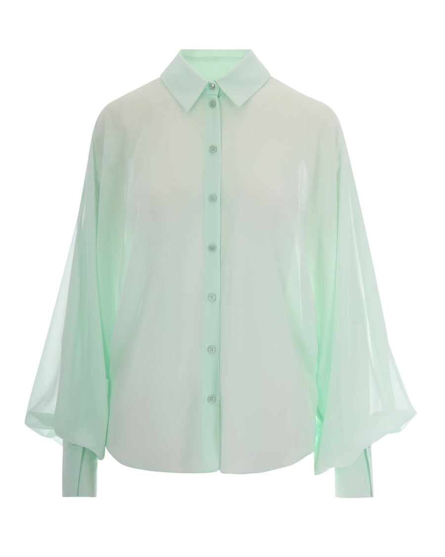 Shirt Fluid Light Aqua Polyester