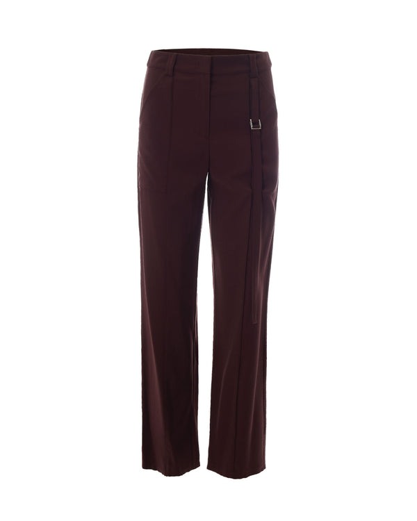 Twill Trousers Wood Brown Viscose