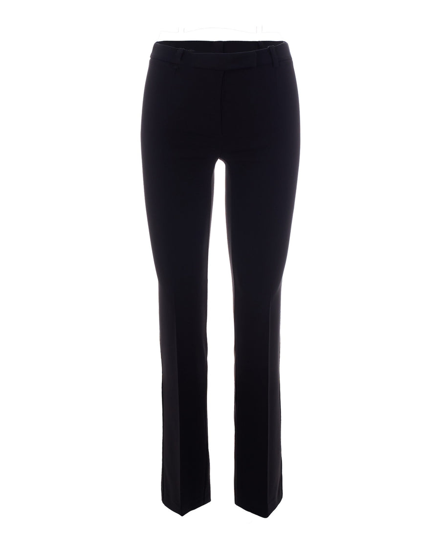 Slim Crepe Trousers Black Elastane