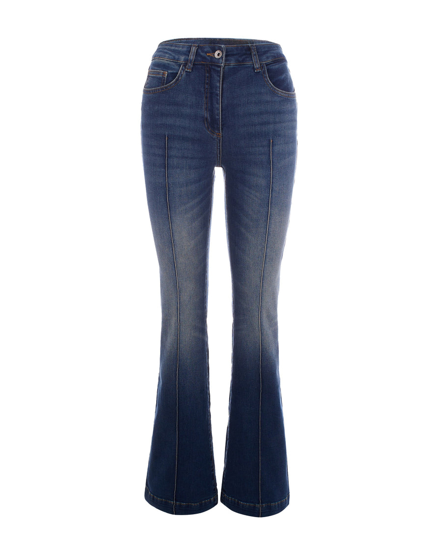 Jeans Flare Dirty Blue Wash Cotton