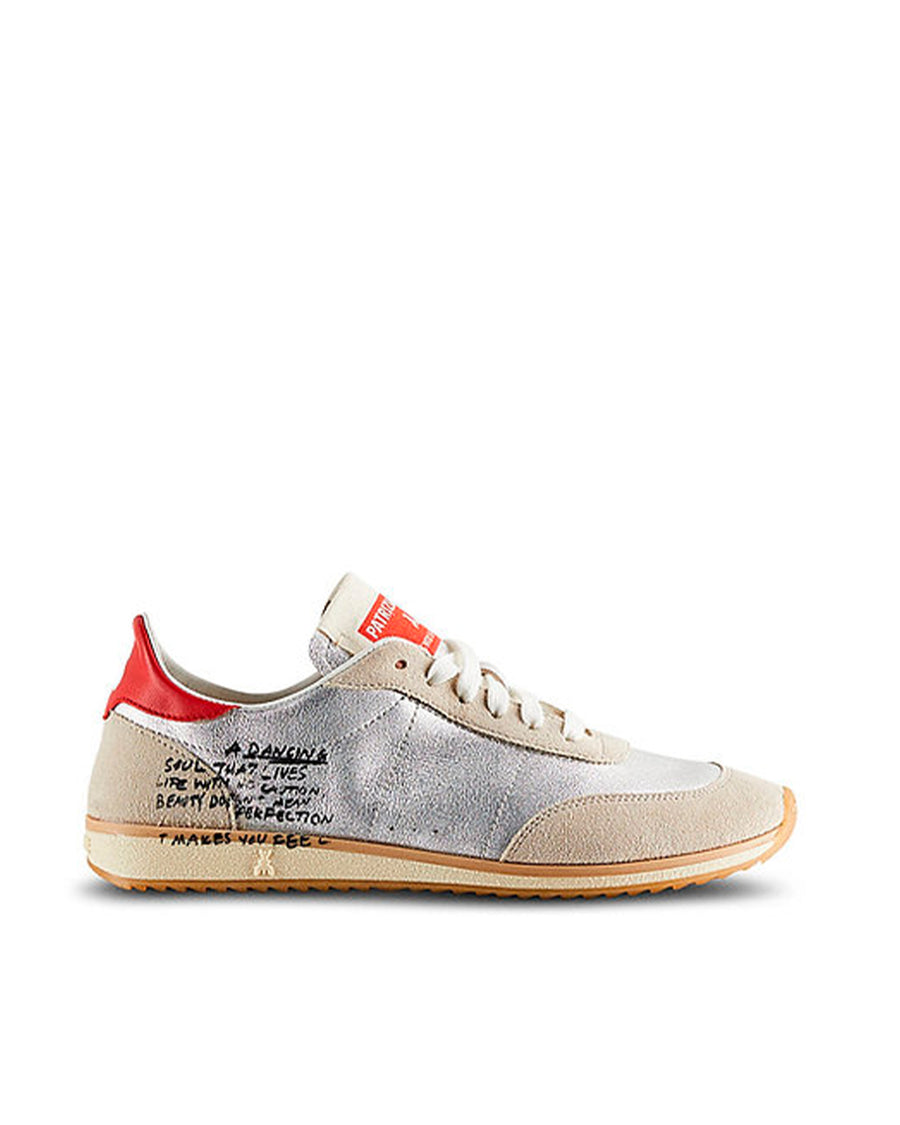 Sneakers Running Silver-Red Silver/red Goat Leather Trainers