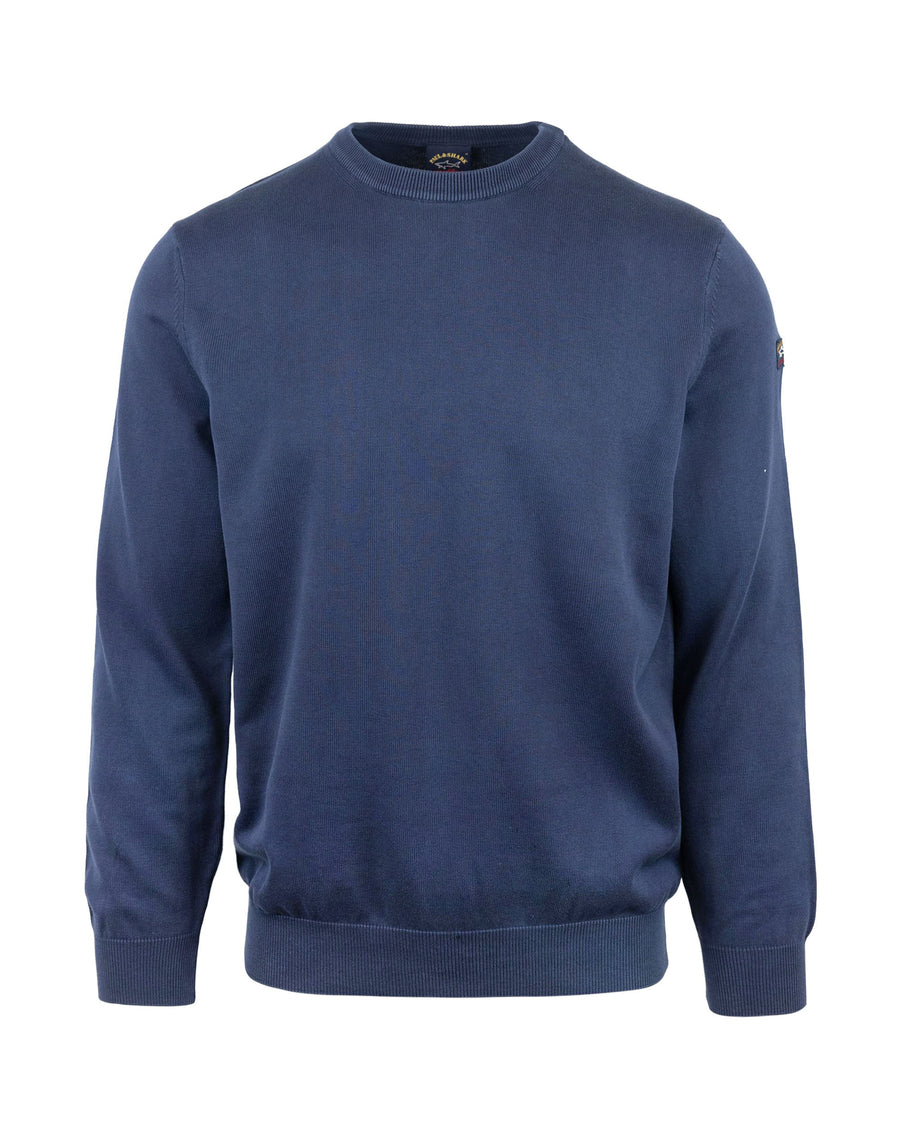 Crewneck Jumper Blue Cotton Jumpers
