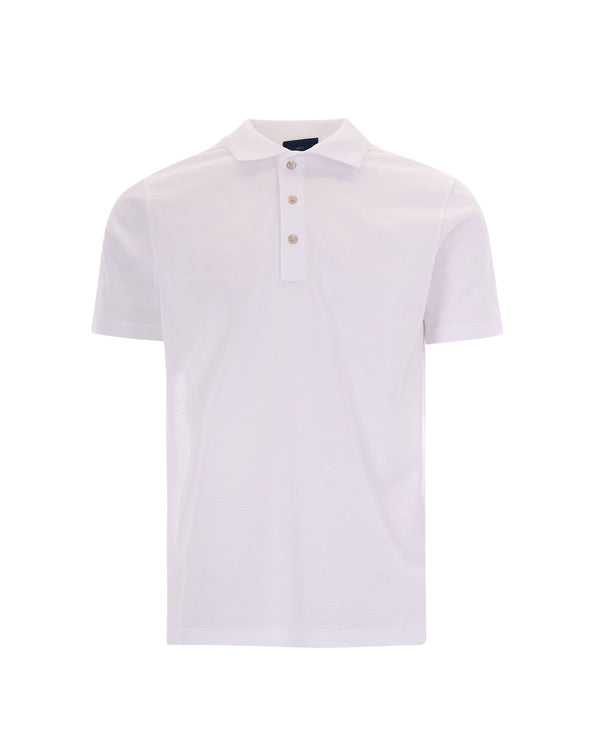 Polo Shirt Double Bianca White Outside: Cotton