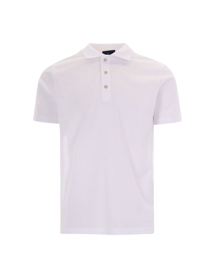 Polo Shirt Double Bianca White Outside: Cotton