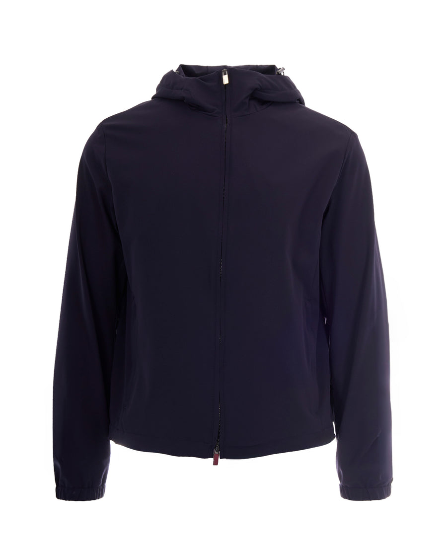 Hooded Jacket Dynamic Blue Outside: Nylon