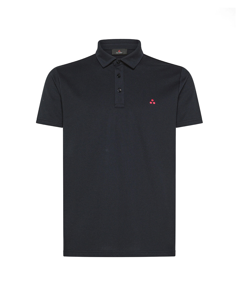 Polo Mezzola Blue Graphite Polyester Shirts