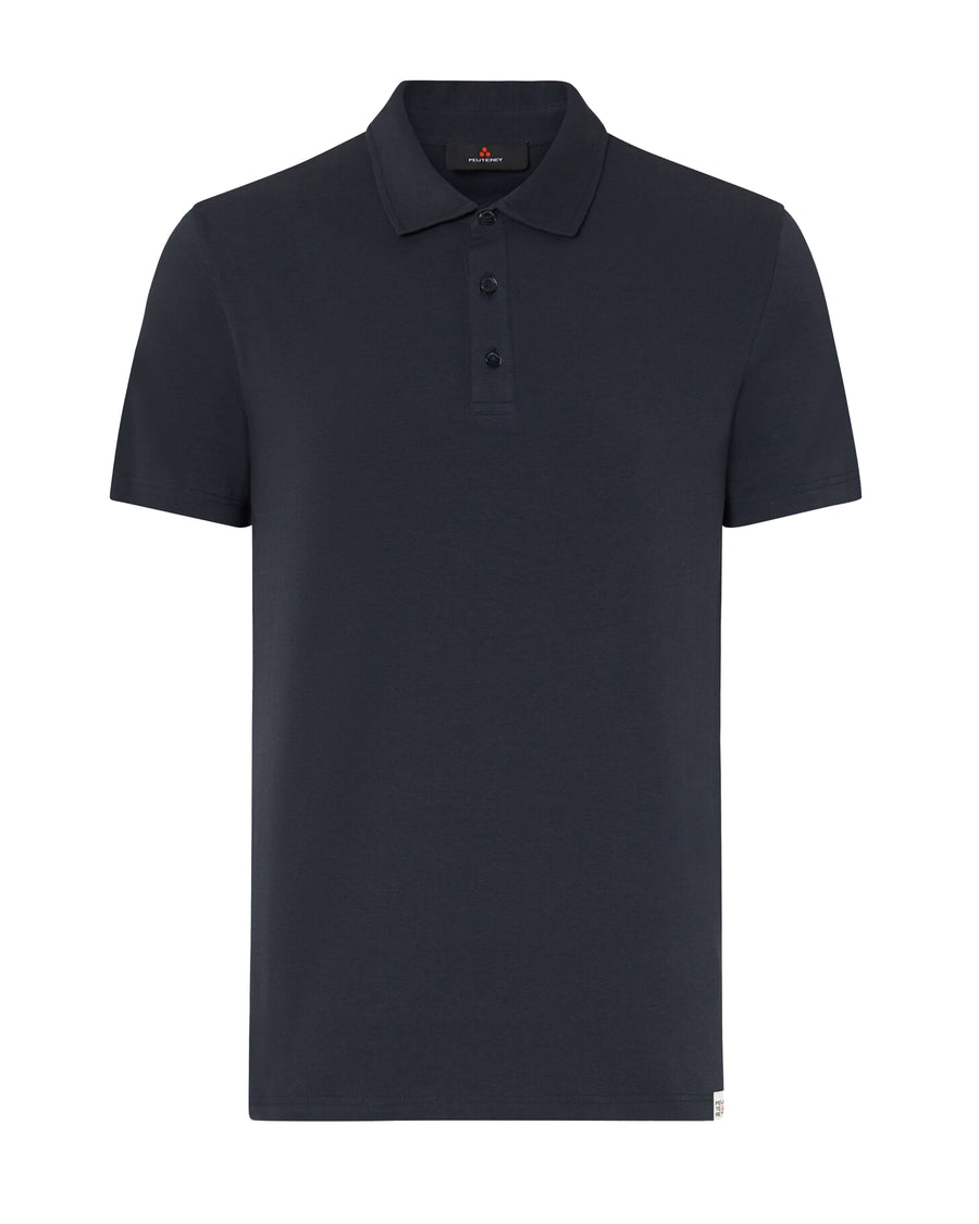 Polo Shirt Blue Graphite Cotton