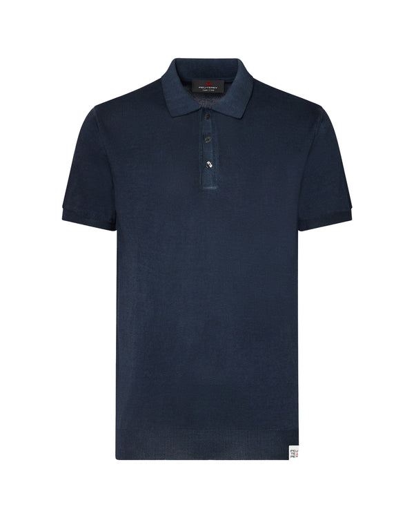 Polo Shirt Correboi Blue Graphite Cotton Jumpers