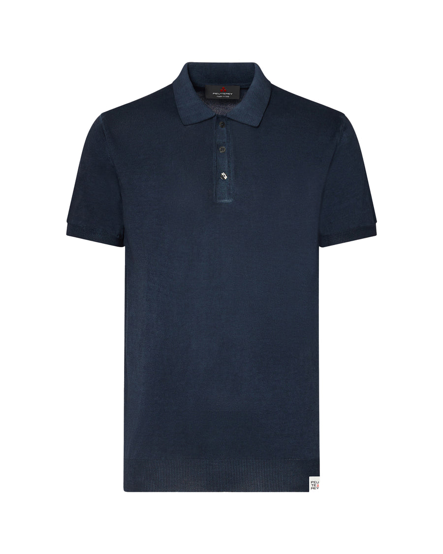 Polo Shirt Correboi Blue Graphite Cotton Jumpers
