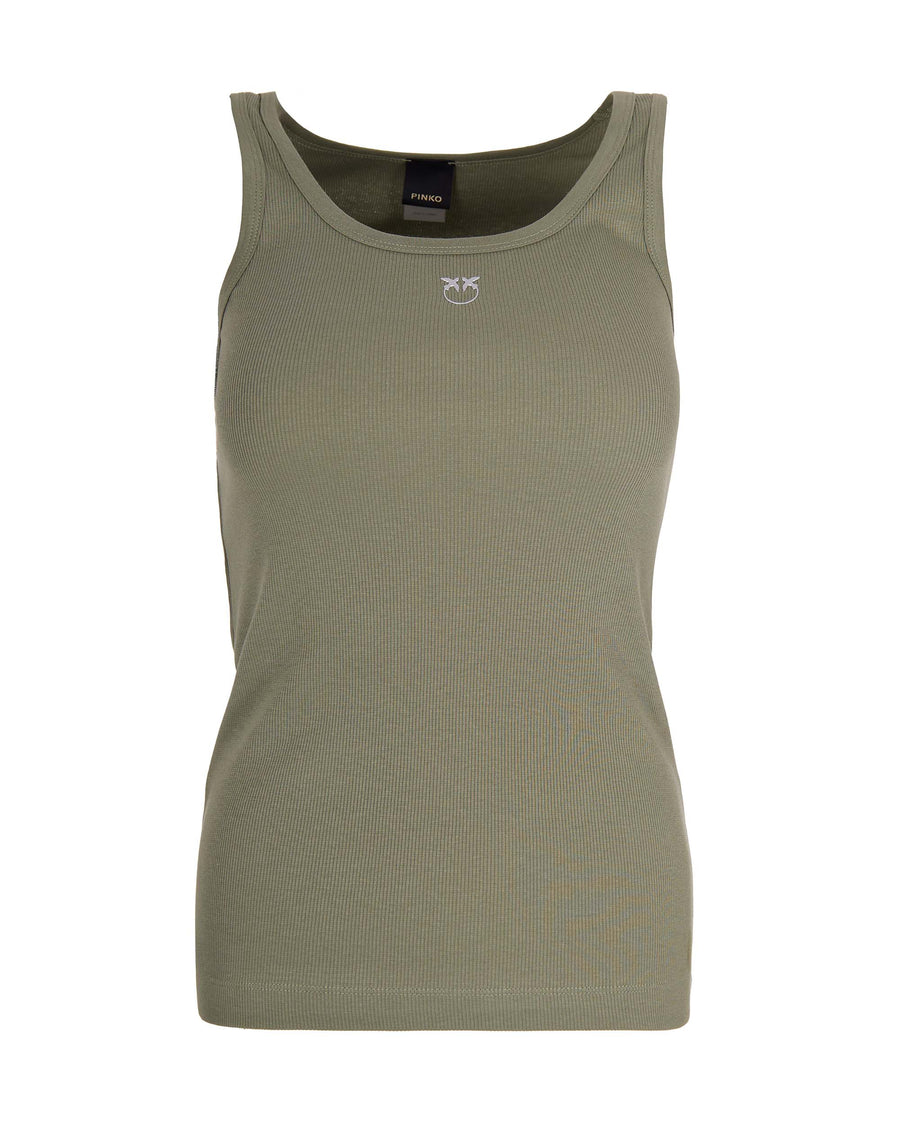 Tank Top Love Birds Green Cotton Vests & Tops