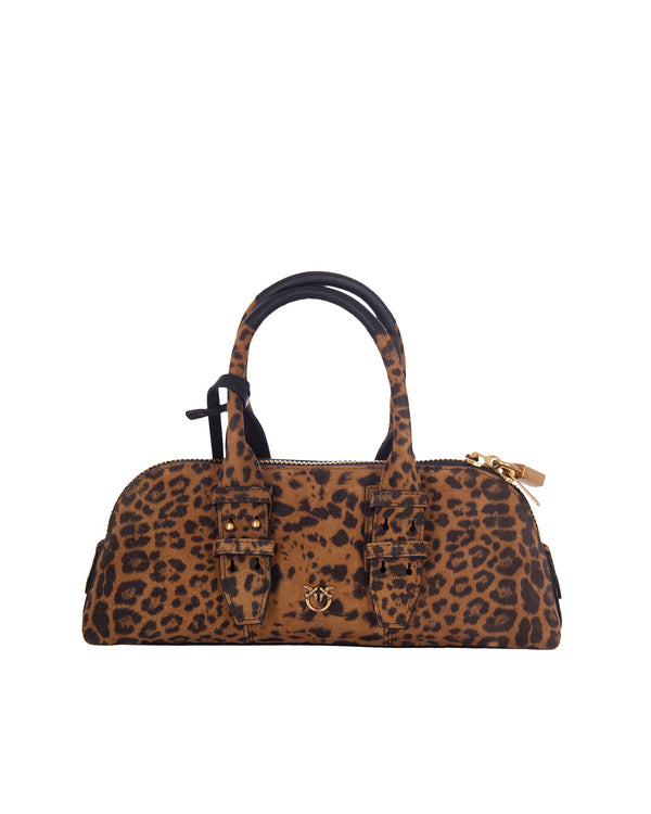 Bowling Bag Escape Leopard Suede Leopard/brown/antique Gold Handbags