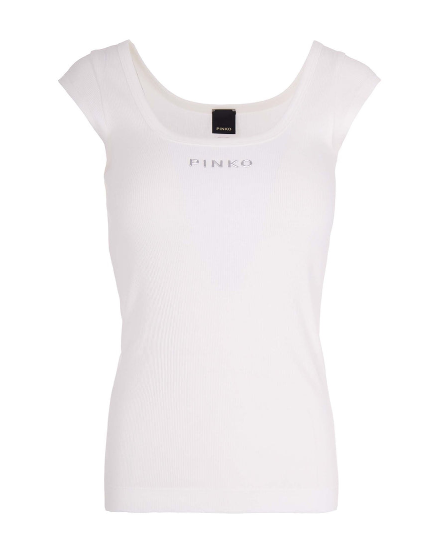 Ribbed Top Love Birds White White/snow Cotton Tops