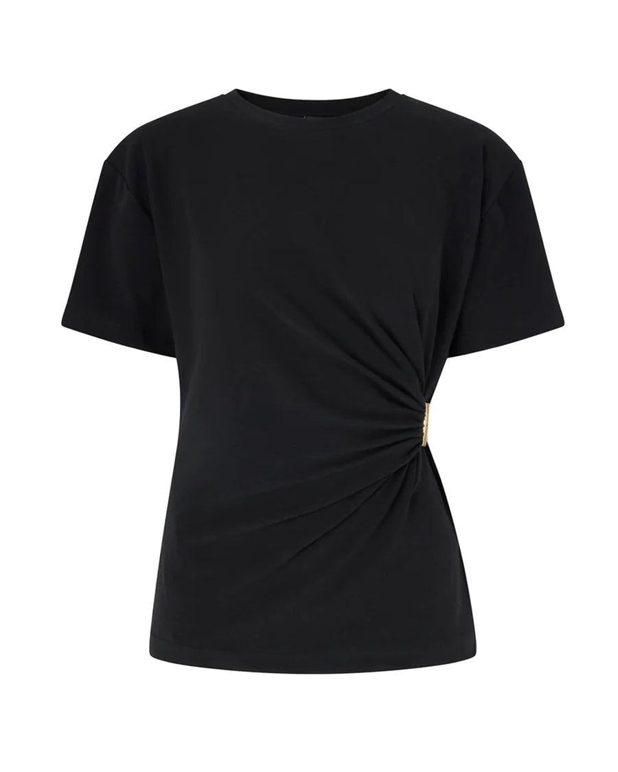 T-Shirt Draped Black Limousine Cotton Jumpers