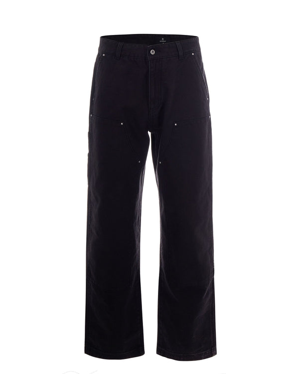 Trousers Heaton Washed Black Cotton