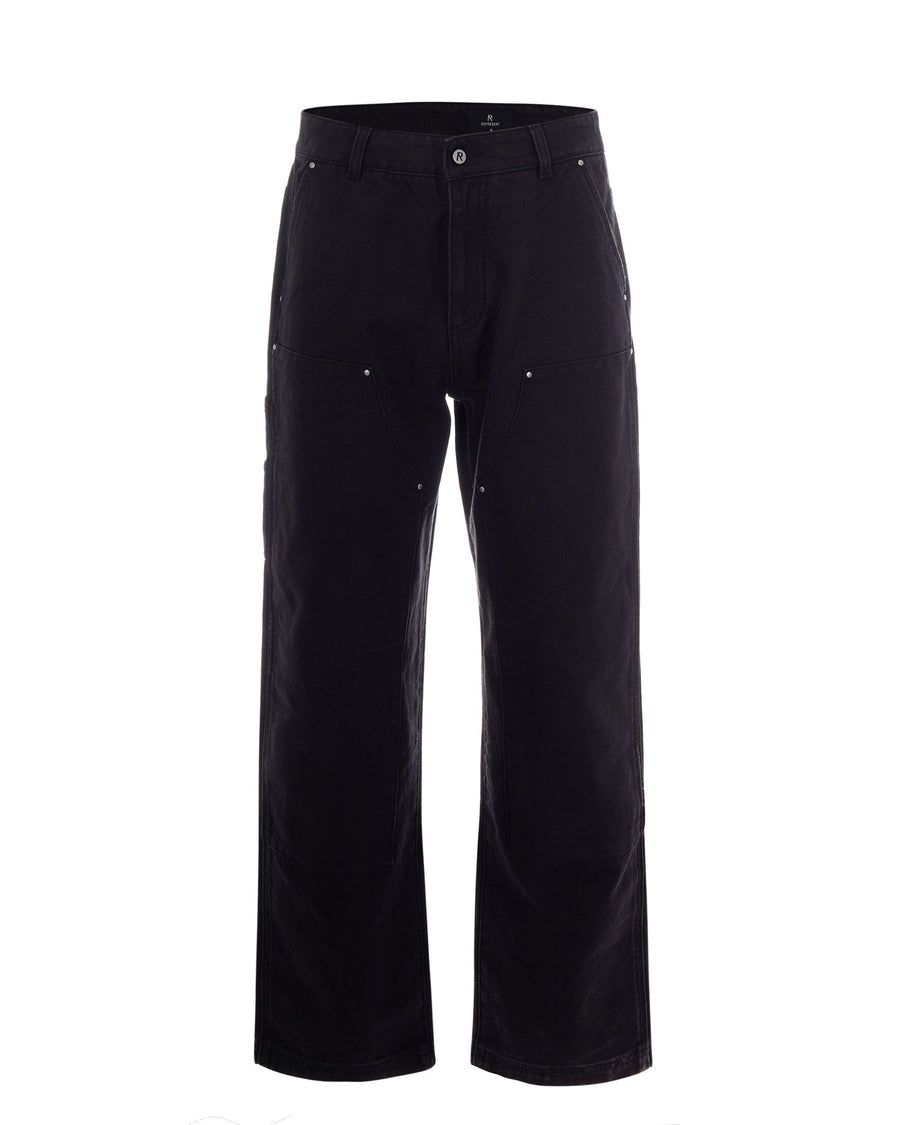 Trousers Heaton Washed Black Cotton