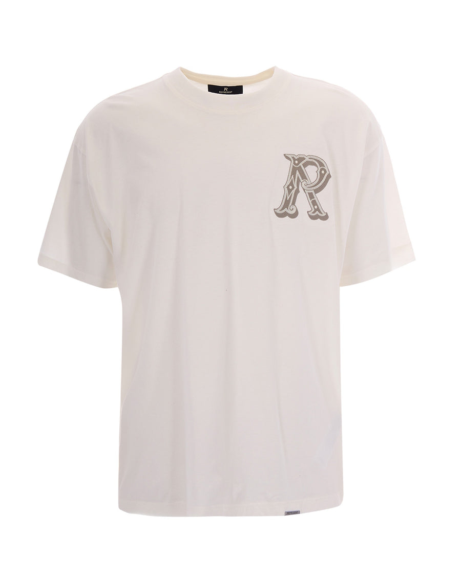 T-Shirt Western Initial Flat White Cotton T-shirts