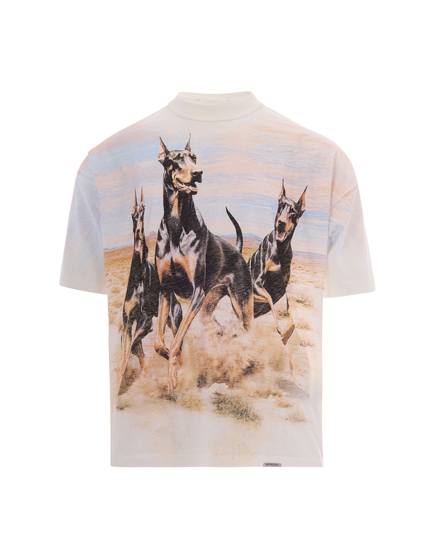 T-Shirt Western Dobermans Flat White Cotton T-shirts